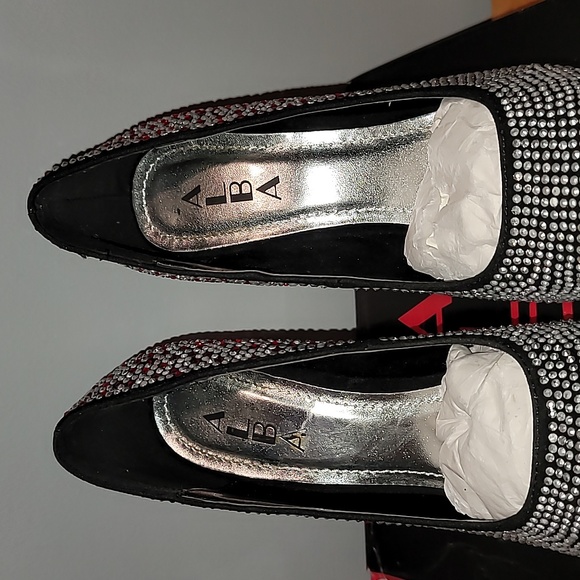 ALBA LOLA Black Suede BLING Heels SZ 7.5 - Picture 7 of 9